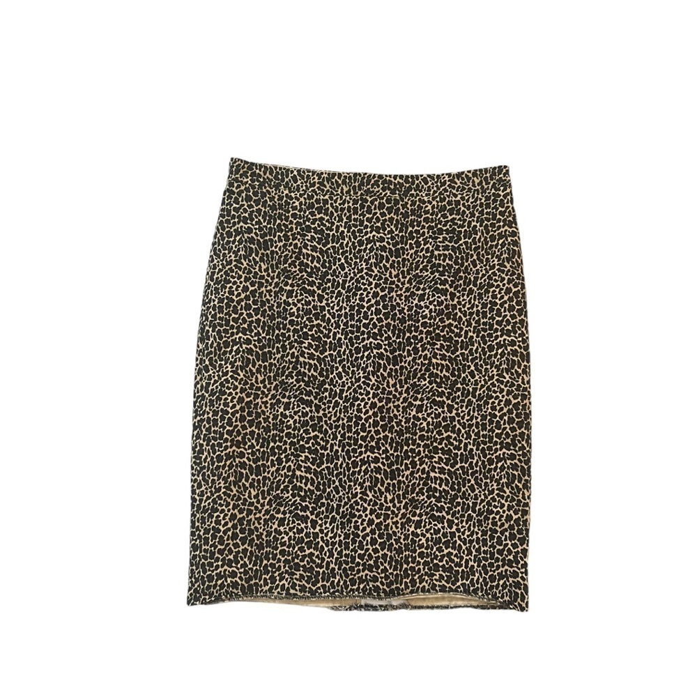 J. Crew Factory Animal Print Pencil Skirt Size 4 Straight Cotton AD141